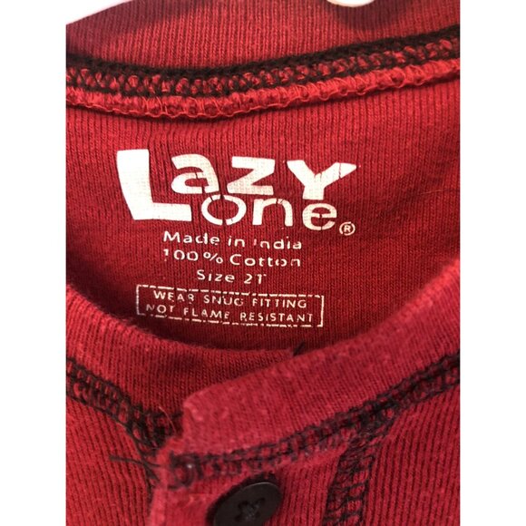 Lazy one Size 2T One Piece red Flap Pajamas Bear Bum - Picture 3 of 5
